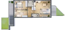 3 pokoje, mieszkanie 68,34 m², parter, oferta nr 6-1, Osiedle Bella Vista Etap V, Kielce, Ostra Górka, ul. Generała Andersa / Wojska Polskiego