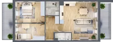 3 pokoje, mieszkanie 68,34 m², piętro 2, oferta nr 6-9, Osiedle Bella Vista Etap V, Kielce, Ostra Górka, ul. Generała Andersa / Wojska Polskiego