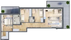 4 pokoje, mieszkanie 72,01 m², piętro 4, oferta nr 6-52, Osiedle Bella Vista Etap V, Kielce, Ostra Górka, ul. Generała Andersa / Wojska Polskiego