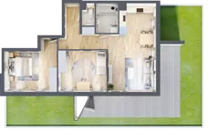 3 pokoje, mieszkanie 69,18 m², parter, oferta nr 7-4, Osiedle Bella Vista Etap V, Kielce, Ostra Górka, ul. Generała Andersa / Wojska Polskiego