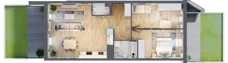 3 pokoje, mieszkanie 66,80 m², parter, oferta nr 7-24, Osiedle Bella Vista Etap V, Kielce, Ostra Górka, ul. Generała Andersa / Wojska Polskiego