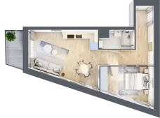 2 pokoje, apartament 45,95 m², piętro 1, oferta nr A.1.9, Cisha, Dziwnów, ul. Kaprala Koniecznego 3
