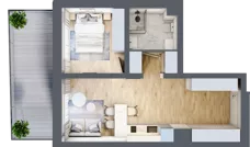 2 pokoje, apartament 37,67 m², piętro 1, oferta nr A.1.13, Cisha, Dziwnów, ul. Kaprala Koniecznego 3