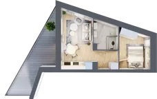 2 pokoje, apartament 29,20 m², piętro 1, oferta nr A.1.14, Cisha, Dziwnów, ul. Kaprala Koniecznego 3
