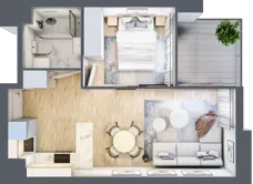 2 pokoje, apartament 33,35 m², piętro 1, oferta nr C.1.10, Cisha, Dziwnów, ul. Kaprala Koniecznego 3