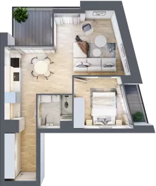 2 pokoje, apartament 38,59 m², piętro 1, oferta nr C.1.12, Cisha, Dziwnów, ul. Kaprala Koniecznego 3