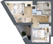 2 pokoje, apartament 28,52 m², piętro 1, oferta nr C.1.14, Cisha, Dziwnów, ul. Kaprala Koniecznego 3