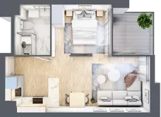 2 pokoje, apartament 33,34 m², piętro 2, oferta nr C.2.18, Cisha, Dziwnów, ul. Kaprala Koniecznego 3