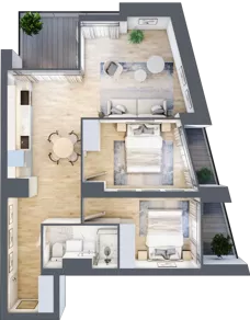 3 pokoje, apartament 54,35 m², piętro 2, oferta nr C.2.20, Cisha, Dziwnów, ul. Kaprala Koniecznego 3