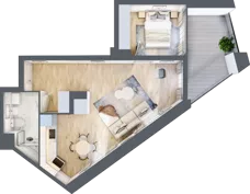 2 pokoje, apartament 46,54 m², piętro 3, oferta nr C.3.27, Cisha, Dziwnów, ul. Kaprala Koniecznego 3