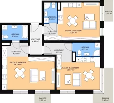 3 pokoje, mieszkanie 97,35 m², piętro 3, oferta nr A 3.04, Naramowicka 100, Poznań, Winogrady, Winogrady, ul. Naramowicka 100