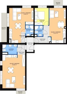 4 pokoje, mieszkanie 116,37 m², piętro 1, oferta nr C 1.04, Naramowicka 100, Poznań, Winogrady, Winogrady, ul. Naramowicka 100