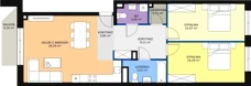 3 pokoje, mieszkanie 82,83 m², piętro 2, oferta nr C 2.09, Naramowicka 100, Poznań, Winogrady, Winogrady, ul. Naramowicka 100