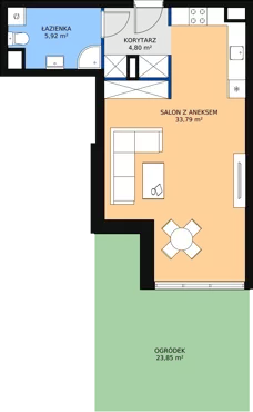 1 pokój, mieszkanie 43,70 m², parter, oferta nr C 0.16, Naramowicka 100, Poznań, Winogrady, Winogrady, ul. Naramowicka 100