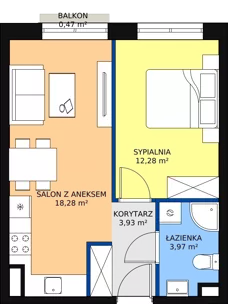 2 pokoje, mieszkanie 38,79 m², piętro 2, oferta nr C 2.11, Naramowicka 100, Poznań, Winogrady, Winogrady, ul. Naramowicka 100
