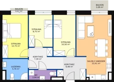4 pokoje, mieszkanie 78,52 m², piętro 6, oferta nr C 6.09, Naramowicka 100, Poznań, Winogrady, Winogrady, ul. Naramowicka 100