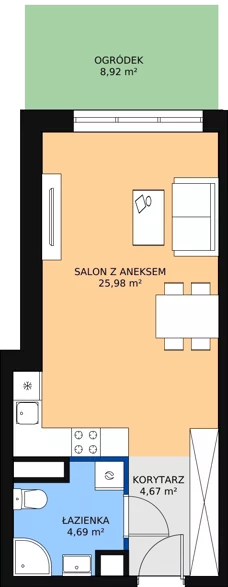 1 pokój, mieszkanie 35,47 m², parter, oferta nr D 0.07, Naramowicka 100, Poznań, Winogrady, Winogrady, ul. Naramowicka 100