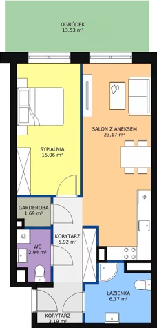 2 pokoje, mieszkanie 58,84 m², parter, oferta nr D 0.09, Naramowicka 100, Poznań, Winogrady, Winogrady, ul. Naramowicka 100