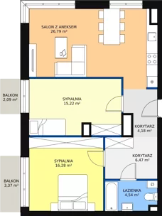 3 pokoje, mieszkanie 74,05 m², piętro 6, oferta nr D 6.05, Naramowicka 100, Poznań, Winogrady, Winogrady, ul. Naramowicka 100