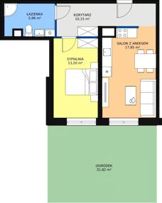 2 pokoje, mieszkanie 47,56 m², parter, oferta nr D 0.16, Naramowicka 100, Poznań, Winogrady, Winogrady, ul. Naramowicka 100