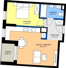 2 pokoje, mieszkanie 47,85 m², piętro 5, oferta nr F/28, Goplana Budynek F, Poznań, Jeżyce, ul. św. Wawrzyńca