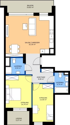 3 pokoje, mieszkanie 79,35 m², piętro 8, oferta nr F/134, Goplana Budynek F, Poznań, Jeżyce, ul. św. Wawrzyńca