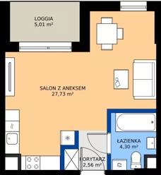 1 pokój, mieszkanie 34,59 m², piętro 4, oferta nr F/70, Goplana Budynek F, Poznań, Jeżyce, ul. św. Wawrzyńca