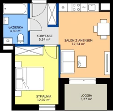 2 pokoje, mieszkanie 39,79 m², piętro 8, oferta nr F/94, Goplana Budynek F, Poznań, Jeżyce, ul. św. Wawrzyńca