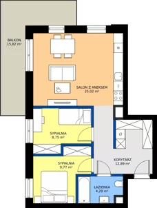 3 pokoje, mieszkanie 60,72 m², parter, oferta nr C.61, Tarasy Bernardyńskie Budynek C, Kalisz, Śródmieście, ul. Kazimierza Mystkowskiego
