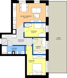4 pokoje, mieszkanie 62,52 m², parter, oferta nr C.63, Tarasy Bernardyńskie Budynek C, Kalisz, Śródmieście, ul. Kazimierza Mystkowskiego