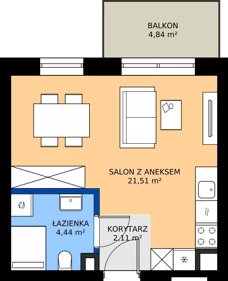 1 pokój, mieszkanie 28,06 m², piętro 4, oferta nr C.41, Tarasy Bernardyńskie Budynek C, Kalisz, Śródmieście, ul. Kazimierza Mystkowskiego