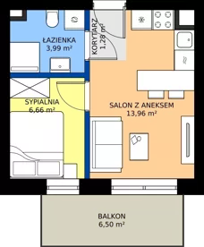2 pokoje, mieszkanie 25,89 m², piętro 1, oferta nr C.12, Tarasy Bernardyńskie Budynek C, Kalisz, Śródmieście, ul. Kazimierza Mystkowskiego