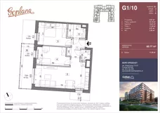 3 pokoje, mieszkanie 60,77 m², piętro 1, oferta nr G1/10, Osiedle Goplana Budynek G, Poznań, Jeżyce, ul. Świętego Wawrzyńca