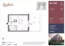 1 pokój, mieszkanie 30,92 m², piętro 1, oferta nr G1/126, Osiedle Goplana Budynek G, Poznań, Jeżyce, ul. Świętego Wawrzyńca