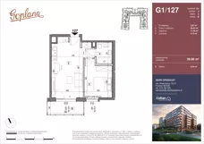 2 pokoje, mieszkanie 39,88 m², piętro 2, oferta nr G1/127, Osiedle Goplana Budynek G, Poznań, Jeżyce, ul. Świętego Wawrzyńca