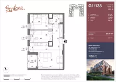 3 pokoje, mieszkanie 57,66 m², piętro 2, oferta nr G1/138, Osiedle Goplana Budynek G, Poznań, Jeżyce, ul. Świętego Wawrzyńca