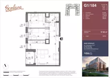 3 pokoje, mieszkanie 57,66 m², piętro 6, oferta nr G1/184, Osiedle Goplana Budynek G, Poznań, Jeżyce, ul. Świętego Wawrzyńca
