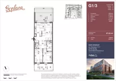 3 pokoje, mieszkanie 66,37 m², piętro 1, oferta nr G1/14, Osiedle Goplana Budynek G, Poznań, Jeżyce, ul. Świętego Wawrzyńca