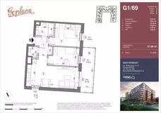 3 pokoje, mieszkanie 57,60 m², piętro 6, oferta nr G1/69, Osiedle Goplana Budynek G, Poznań, Jeżyce, ul. Świętego Wawrzyńca