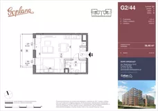 1 pokój, mieszkanie 36,46 m², piętro 7, oferta nr G2/44, Osiedle Goplana Budynek G, Poznań, Jeżyce, ul. Świętego Wawrzyńca
