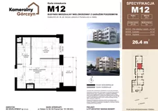2 pokoje, mieszkanie 26,40 m², piętro 2, oferta nr M12, Kameralny Górczyn, Poznań, Górczyn, ul. Daleka 35