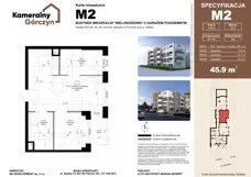 3 pokoje, mieszkanie 45,90 m², parter, oferta nr M02, Kameralny Górczyn, Poznań, Górczyn, ul. Daleka 35