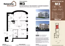 3 pokoje, mieszkanie 58,50 m², parter, oferta nr M03, Kameralny Górczyn, Poznań, Górczyn, ul. Daleka 35