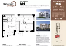 3 pokoje, mieszkanie 61,20 m², piętro 1, oferta nr M04, Kameralny Górczyn, Poznań, Górczyn, ul. Daleka 35