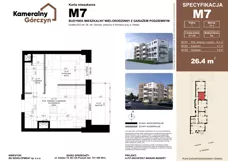 2 pokoje, mieszkanie 26,40 m², piętro 1, oferta nr M07, Kameralny Górczyn, Poznań, Górczyn, ul. Daleka 35
