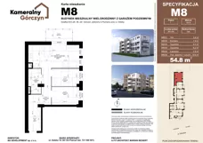 3 pokoje, mieszkanie 54,80 m², piętro 1, oferta nr M08, Kameralny Górczyn, Poznań, Górczyn, ul. Daleka 35