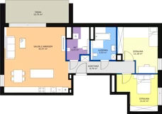 3 pokoje, mieszkanie 86,31 m², piętro 3, oferta nr B1.3.1, Oliva Koncept II, Gdańsk, Oliwa, ul. Karwieńska