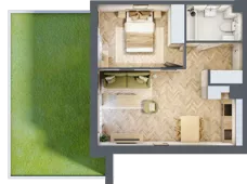 2 pokoje, mieszkanie 41,10 m², parter, oferta nr 1.0.07, Rytelska, Gdańsk, Orunia Górna-Gdańsk Południe, ul. Rytelska
