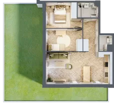 3 pokoje, mieszkanie 61,03 m², parter, oferta nr 1.0.04, Rytelska, Gdańsk, Orunia Górna-Gdańsk Południe, ul. Rytelska