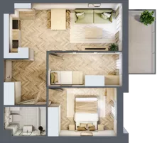 3 pokoje, mieszkanie 46,79 m², piętro 2, oferta nr 2.2.06, Rytelska, Gdańsk, Orunia Górna-Gdańsk Południe, ul. Rytelska